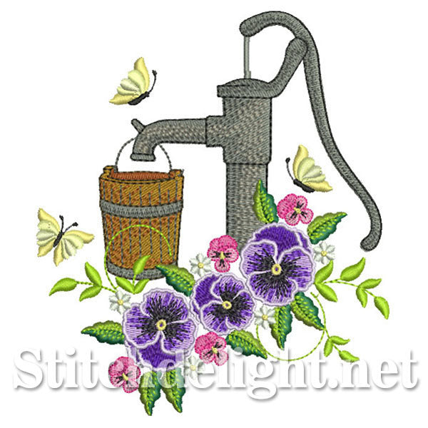 <transcy>SDS0673 Pansy Vintage Wasserpumpe</transcy>