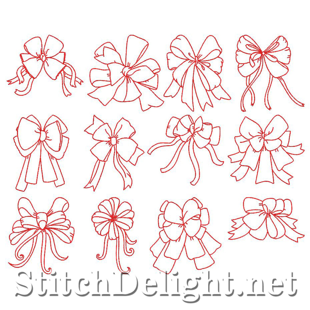 SD0801 Redwork Ribbons