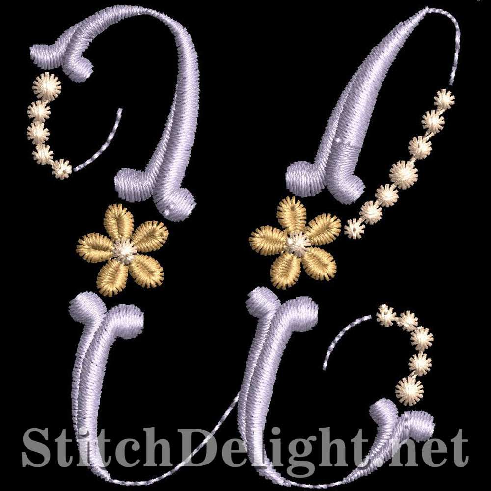 SDS0790 Sierlijk bloemenlettertype U