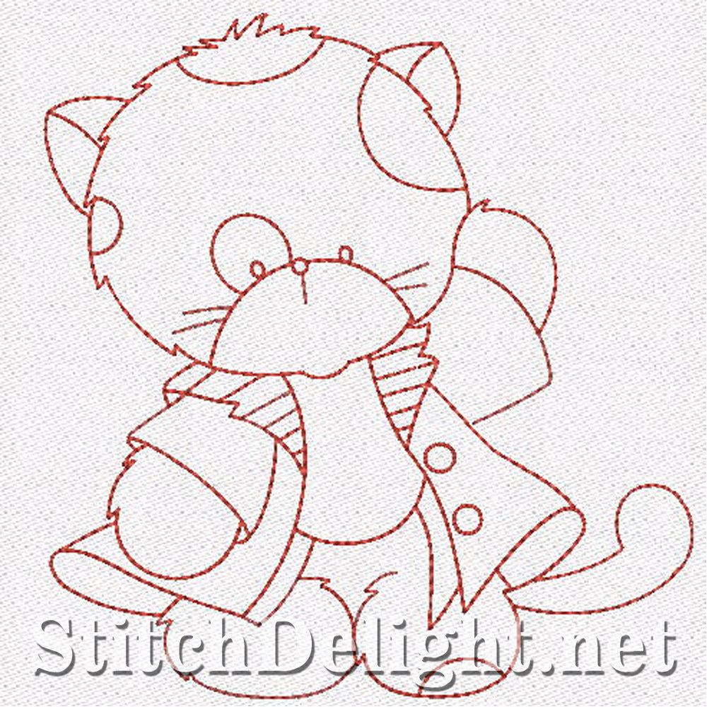 SD1166 Redwork Kittens