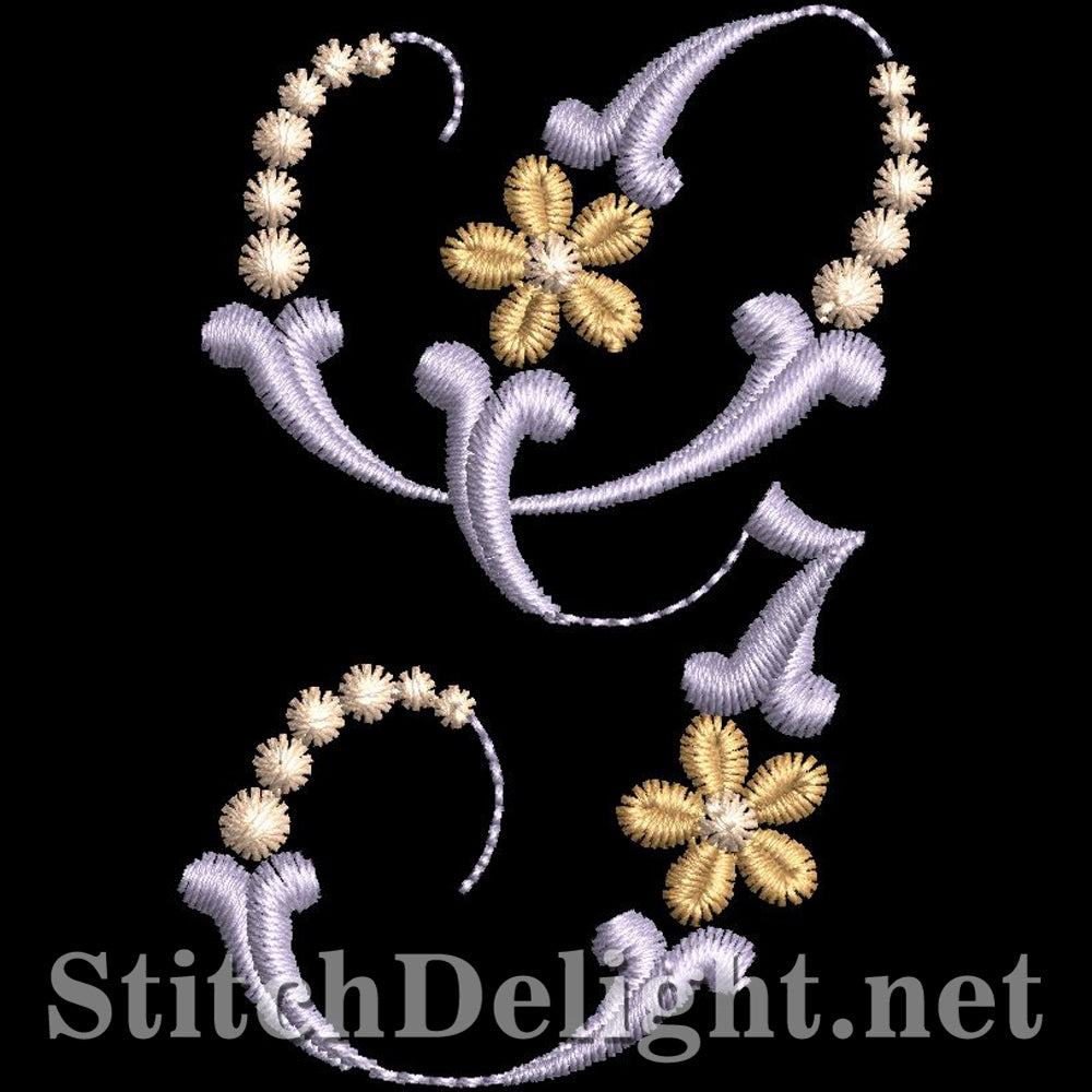 SDS0790 Sierlijk bloemen lettertype G