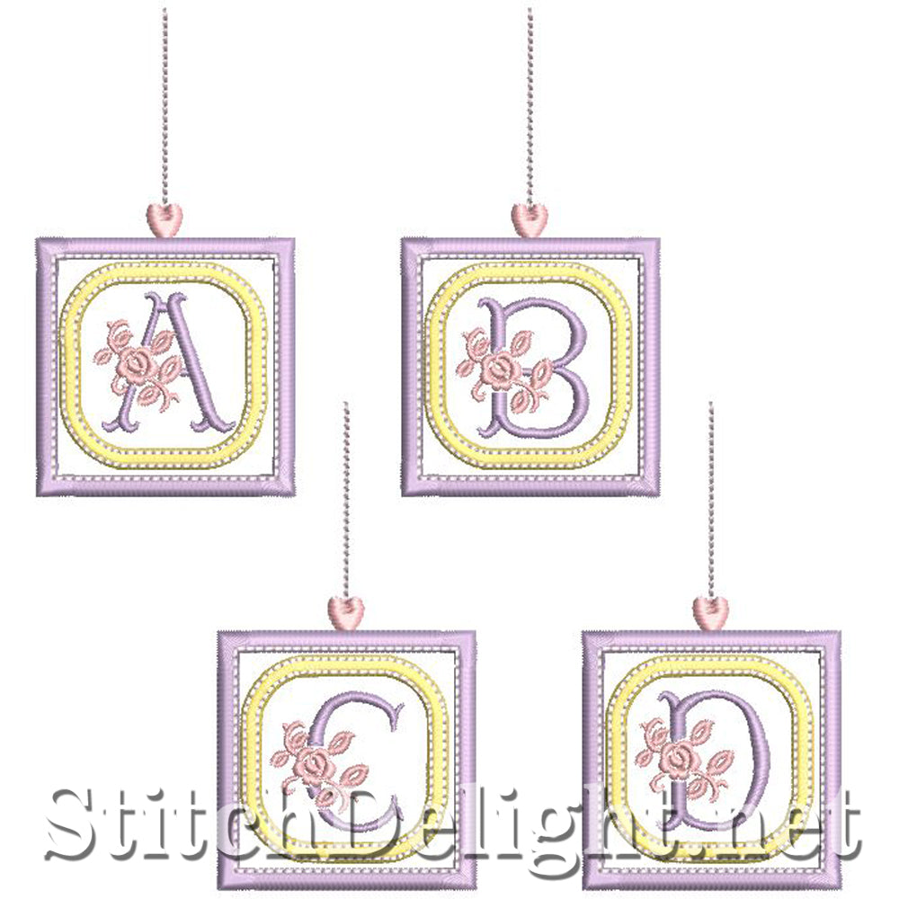 SDS1304 Applique Rose Blocks Font