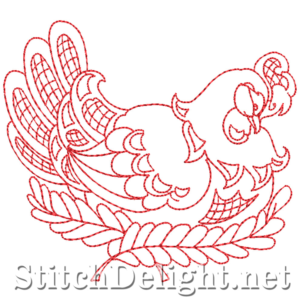 SD0538 Redwork Chickens