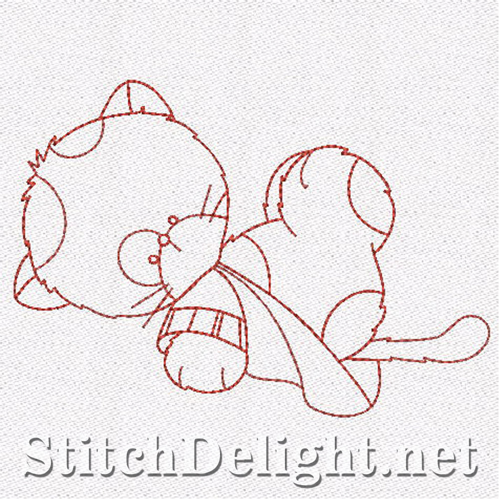 SD1166 Redwork Kittens