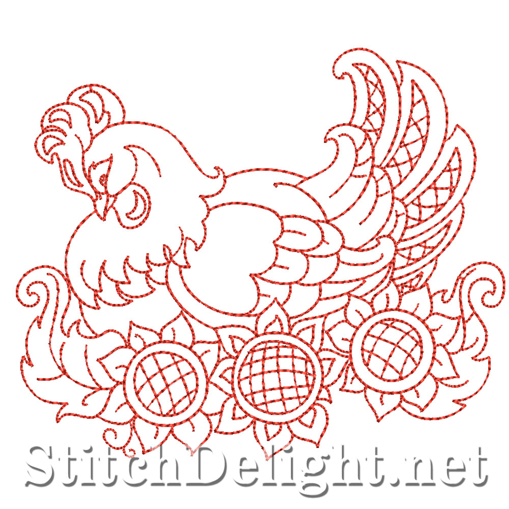 SD0538 Redwork Chickens