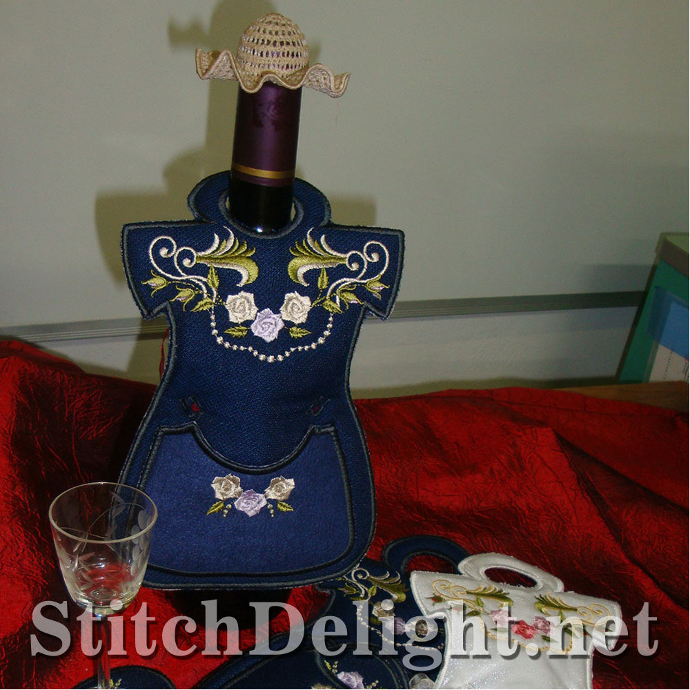 SD0906 Dainty Rose Bottle Apron