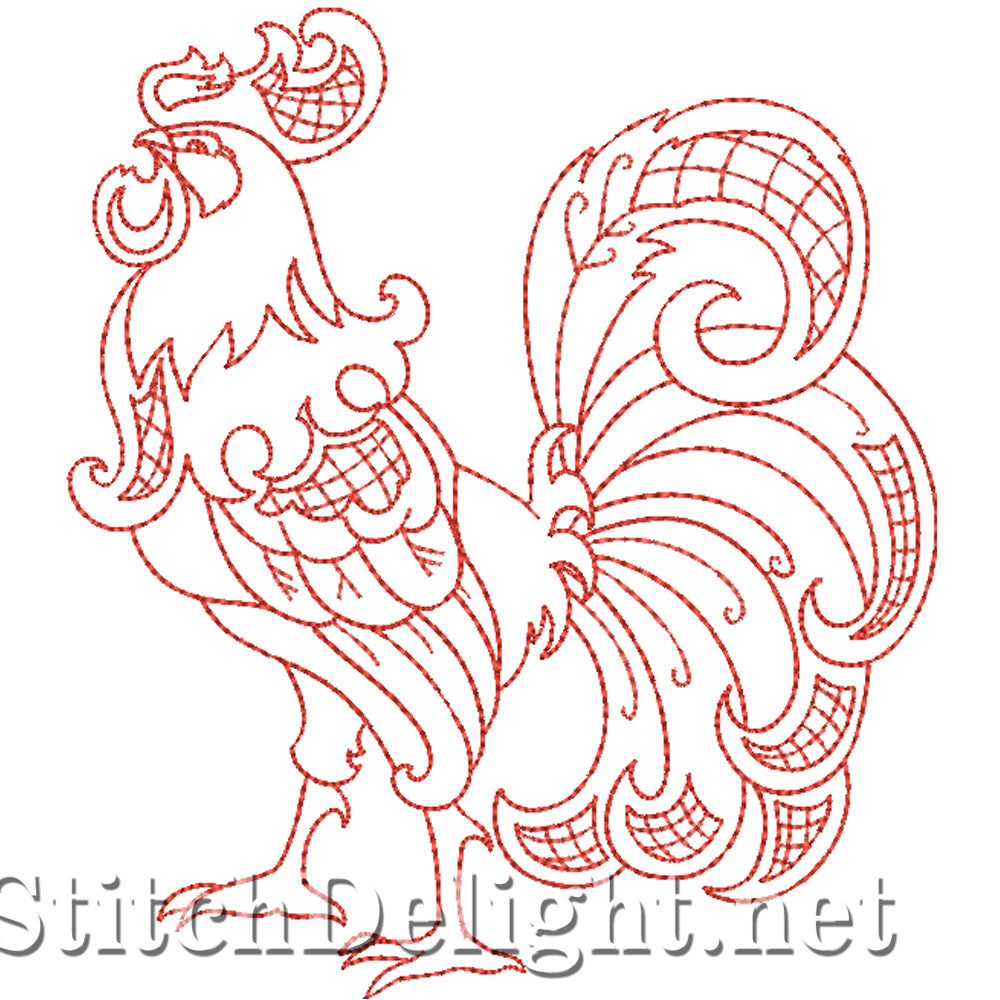 SD0538 Redwork Chickens