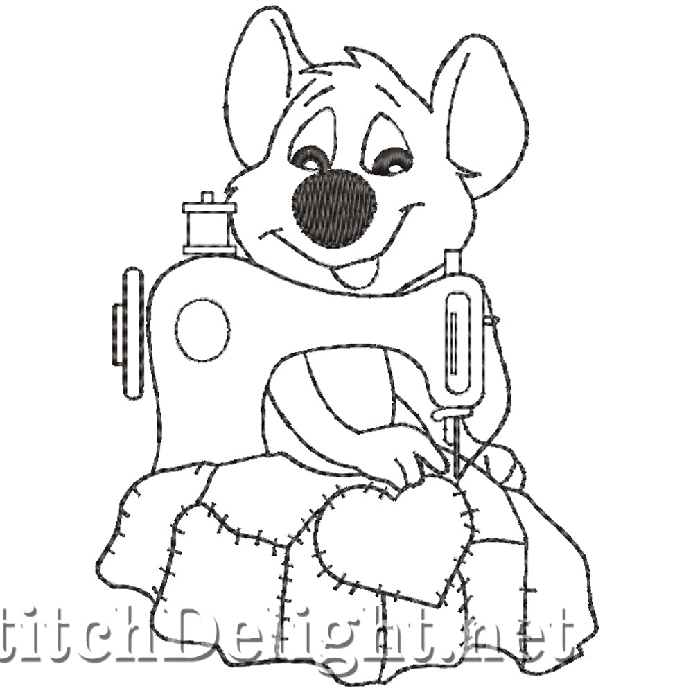 SD0714 Sewing Mice Redwork