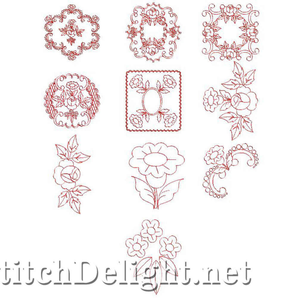 SD0764 Redwork Roses