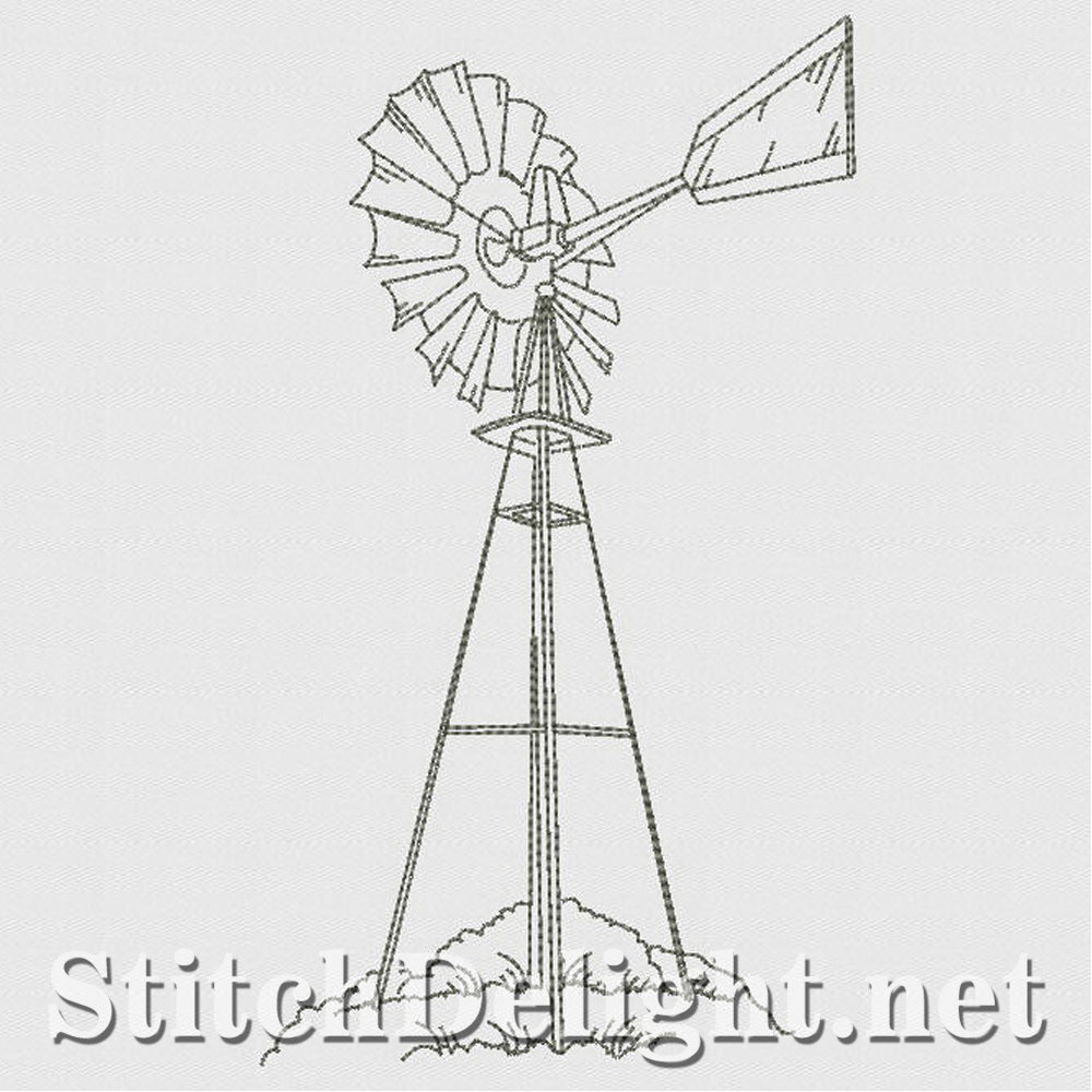 SD1187 Windmills and Lighthouses Redwork