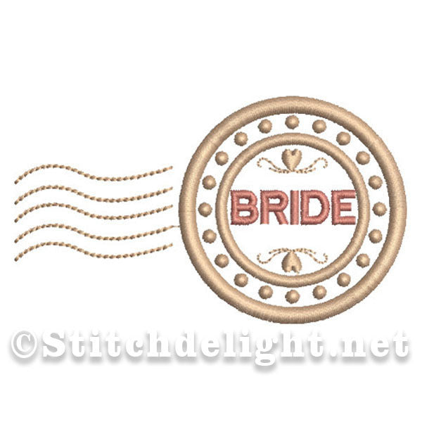 SDS0464 Bride Postage Stamp