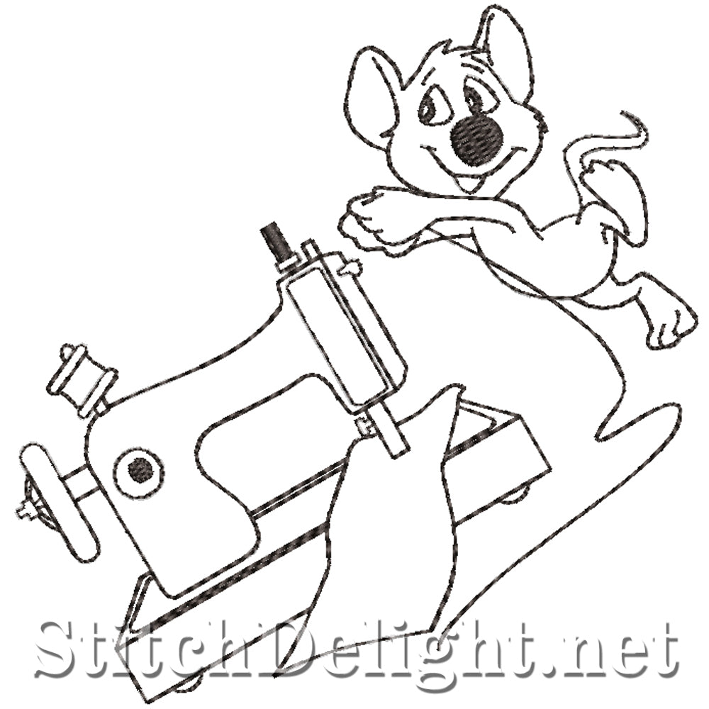 SD0714 Sewing Mice Redwork