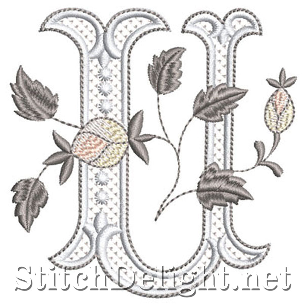 SDS1171 Elegant Silver Rose-lettertype U