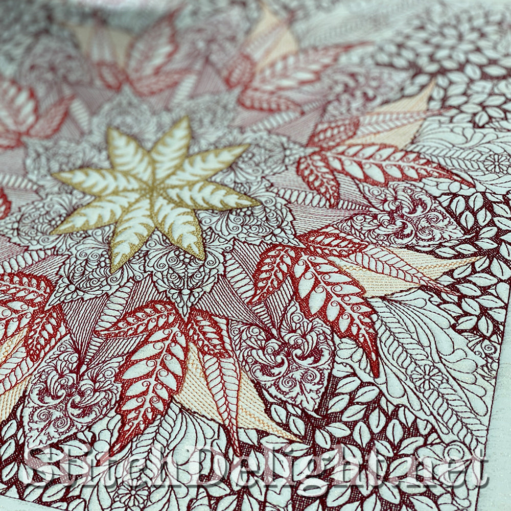 SDS1772 Plain Fabric Leafy Panel