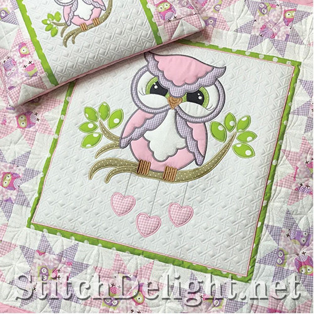 SDS1195 Applique Owl Quilt Set