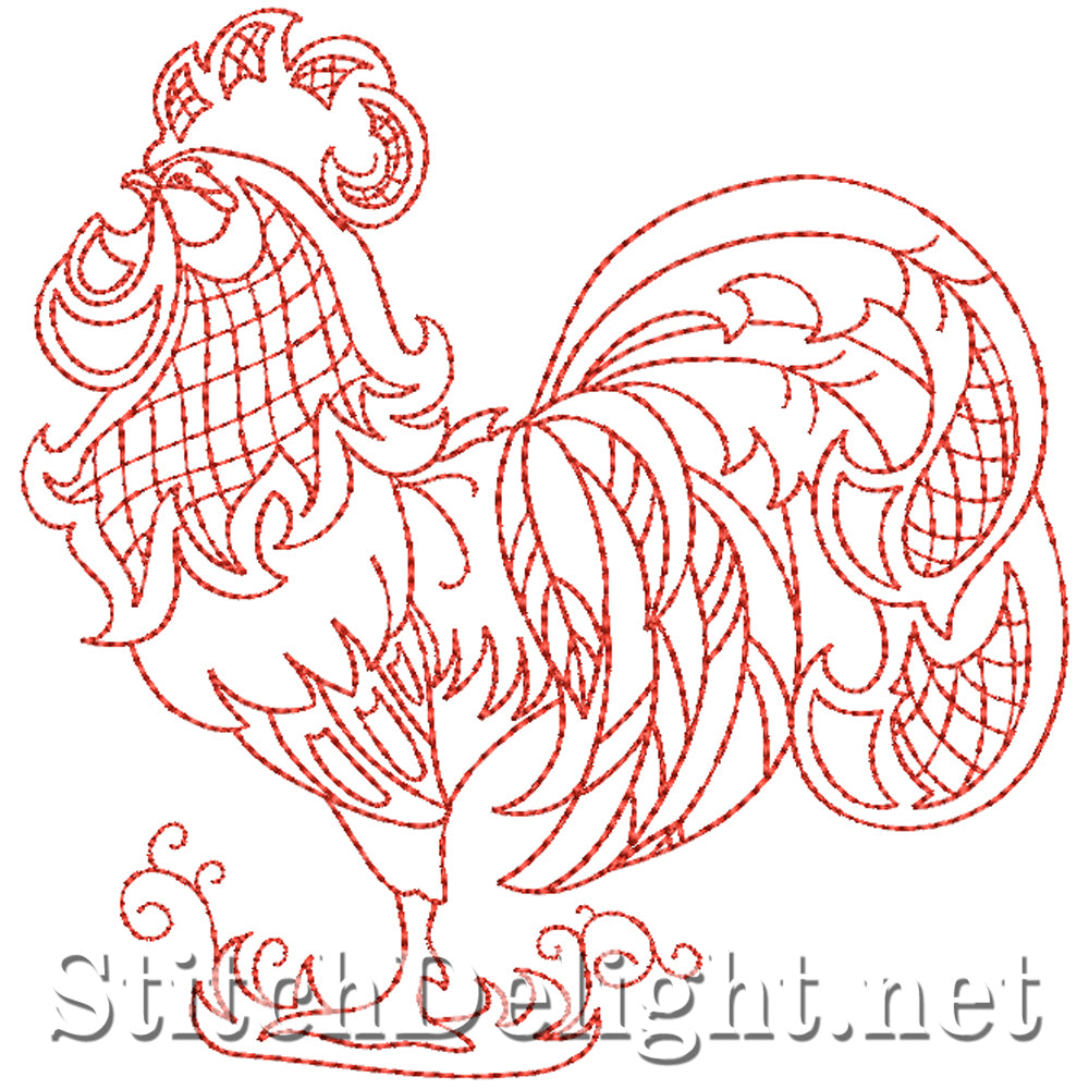 SD0538 Redwork Chickens