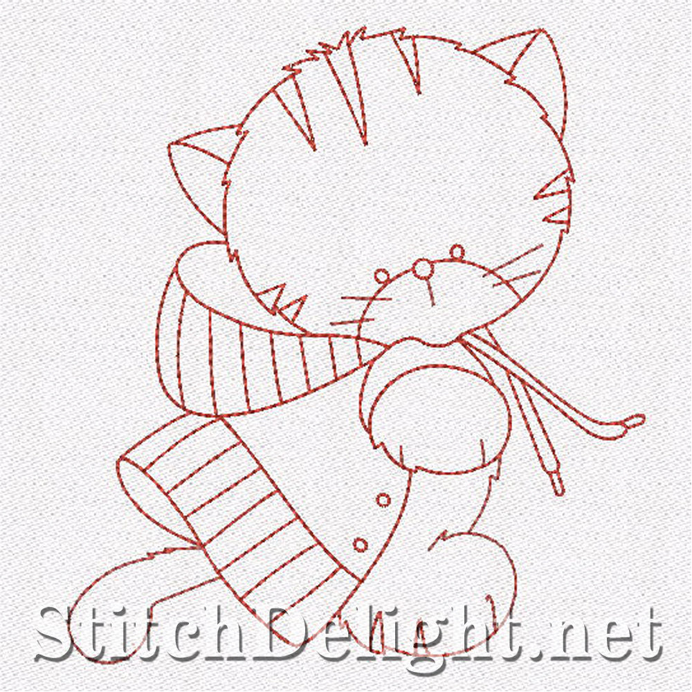 SD1166 Redwork Kittens