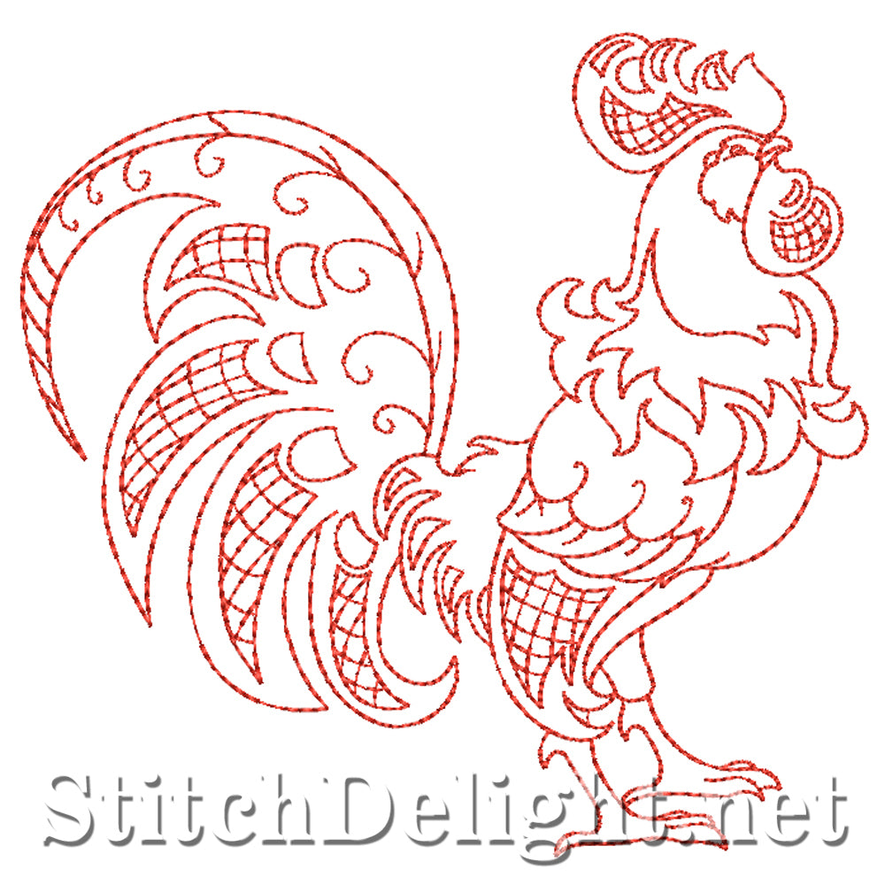 SD0538 Redwork Chickens