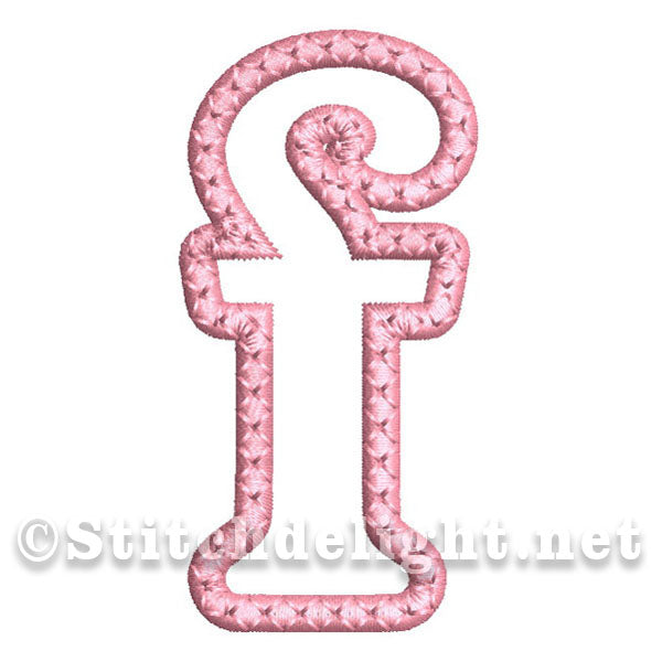 SDS1450 Applique Small Letter font F