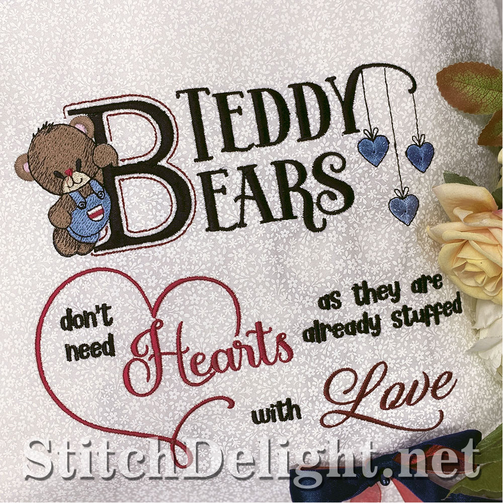 SDS5419 Teddy Bears and Heart Quote