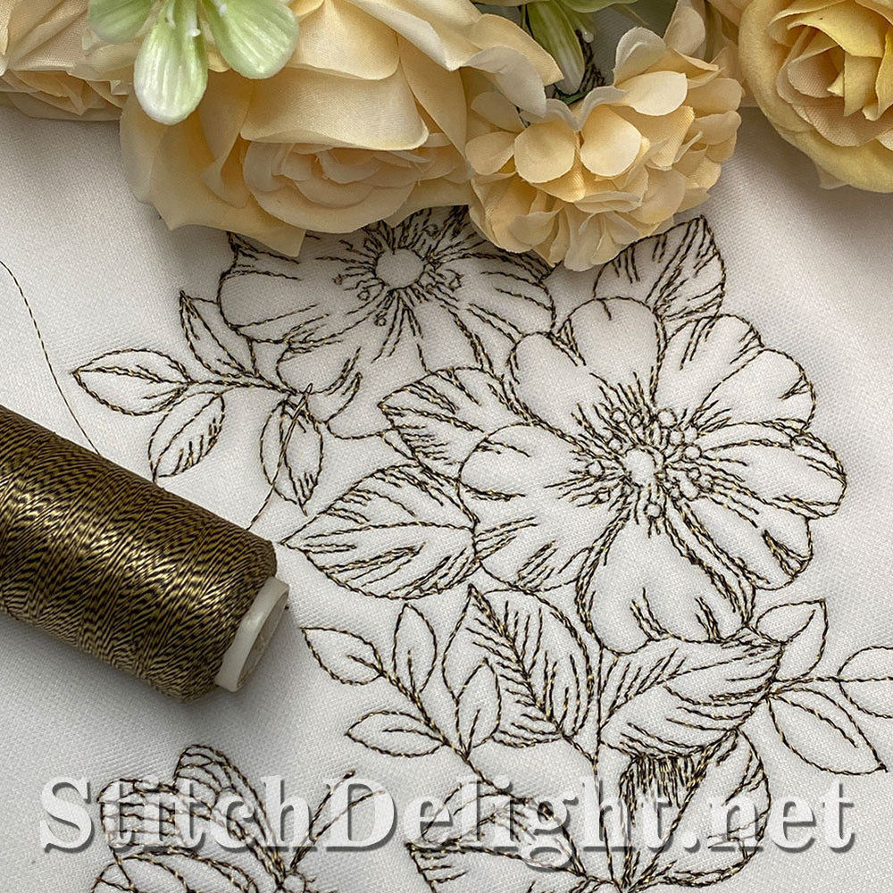 SDS5434 Pencil Sketch Flowers