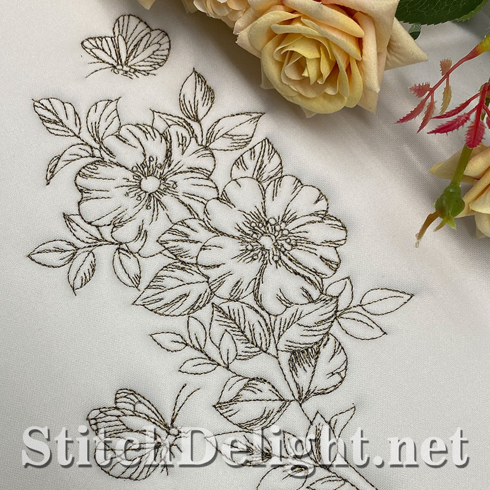 SDS5434 Pencil Sketch Flowers