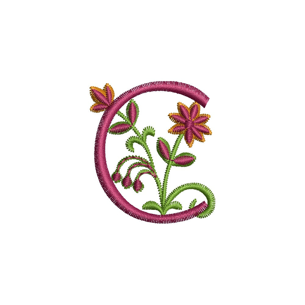 Monogram Letter C Machine Embroidery Font 4x4 Hoop | AE043 Stitch Delight