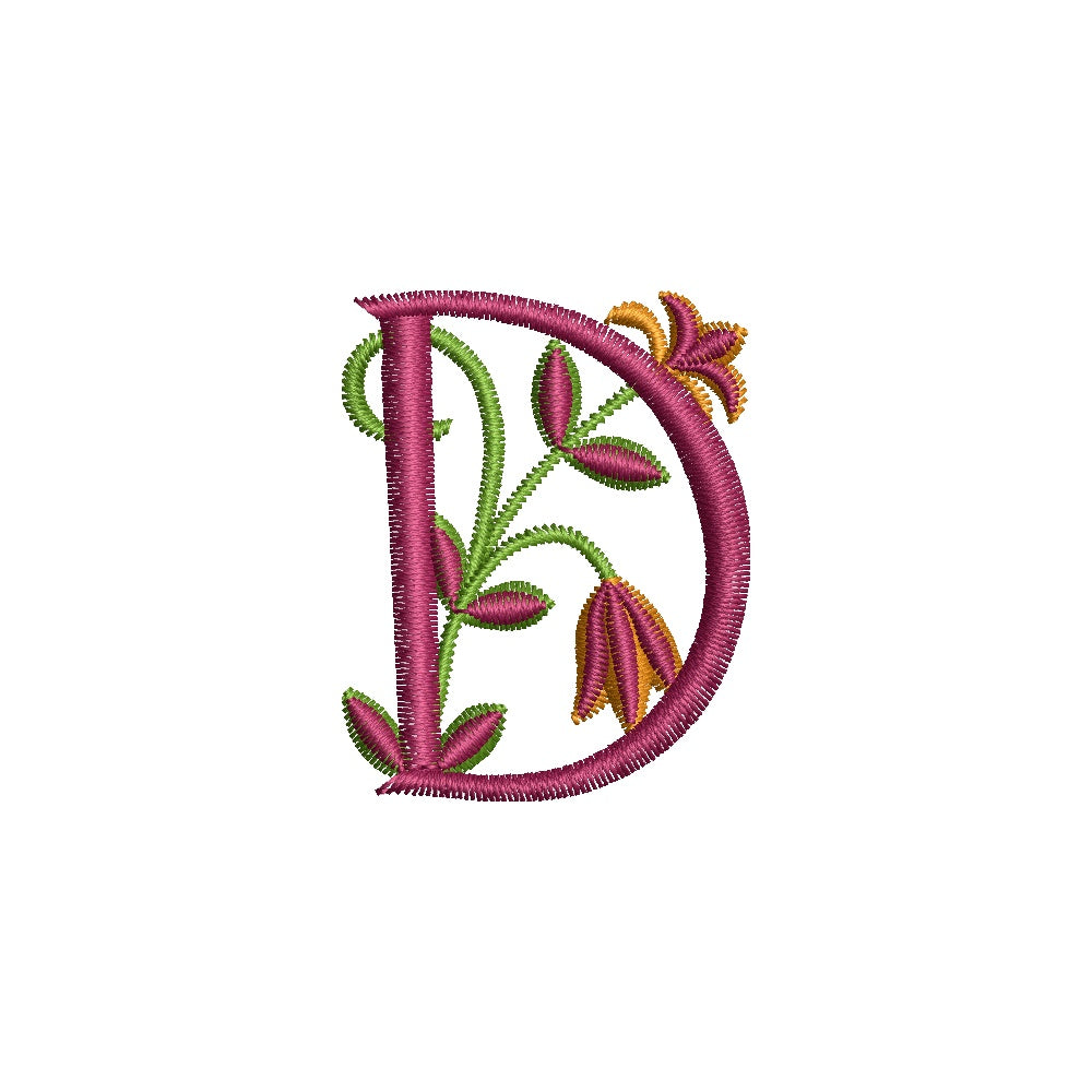 Monogram Letter D Machine Embroidery Font 4x4 Hoop | AE043 Stitch Delight