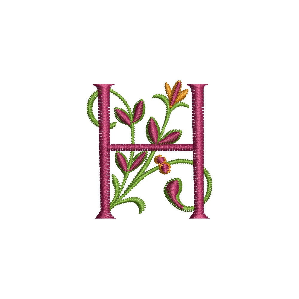 Monogram Letter H Machine Embroidery Font 4x4 Hoop | AE043 Stitch Delight