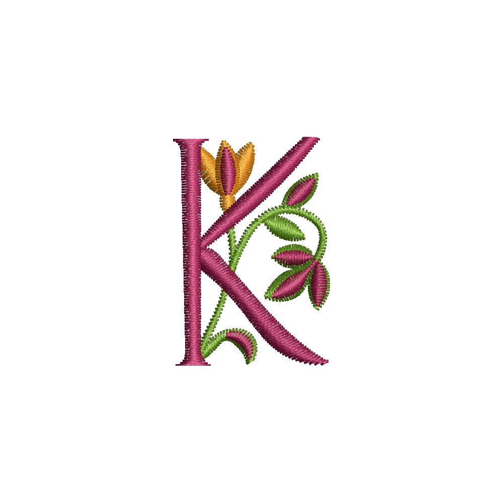 Monogram Letter K Machine Embroidery Font 4x4 Hoop | AE043 Stitch Delight