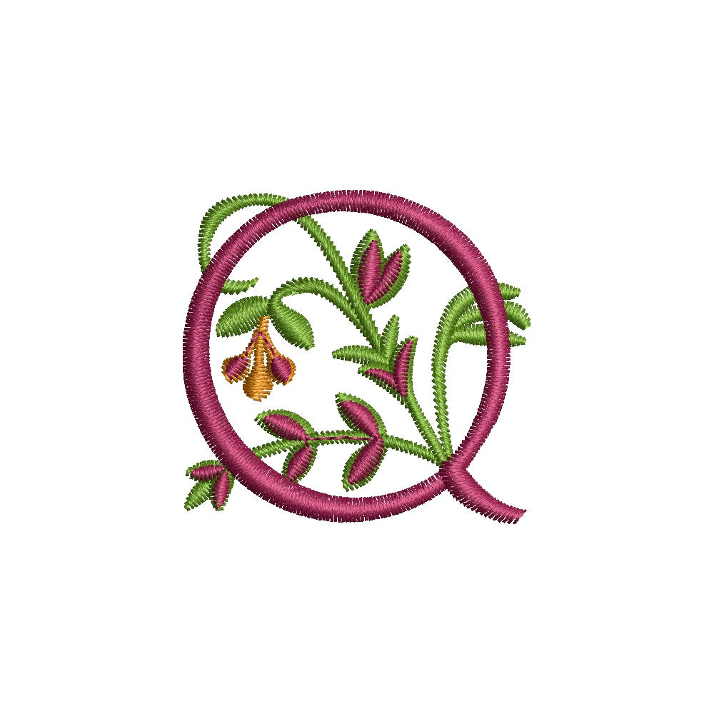 Monogram Letter Q Machine Embroidery Font 4x4 Hoop | AE043 Stitch Delight