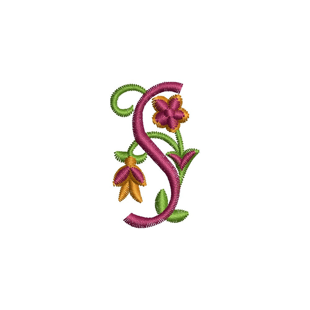 Monogram Letter S Machine Embroidery Font 4x4 Hoop | AE043 Stitch Delight