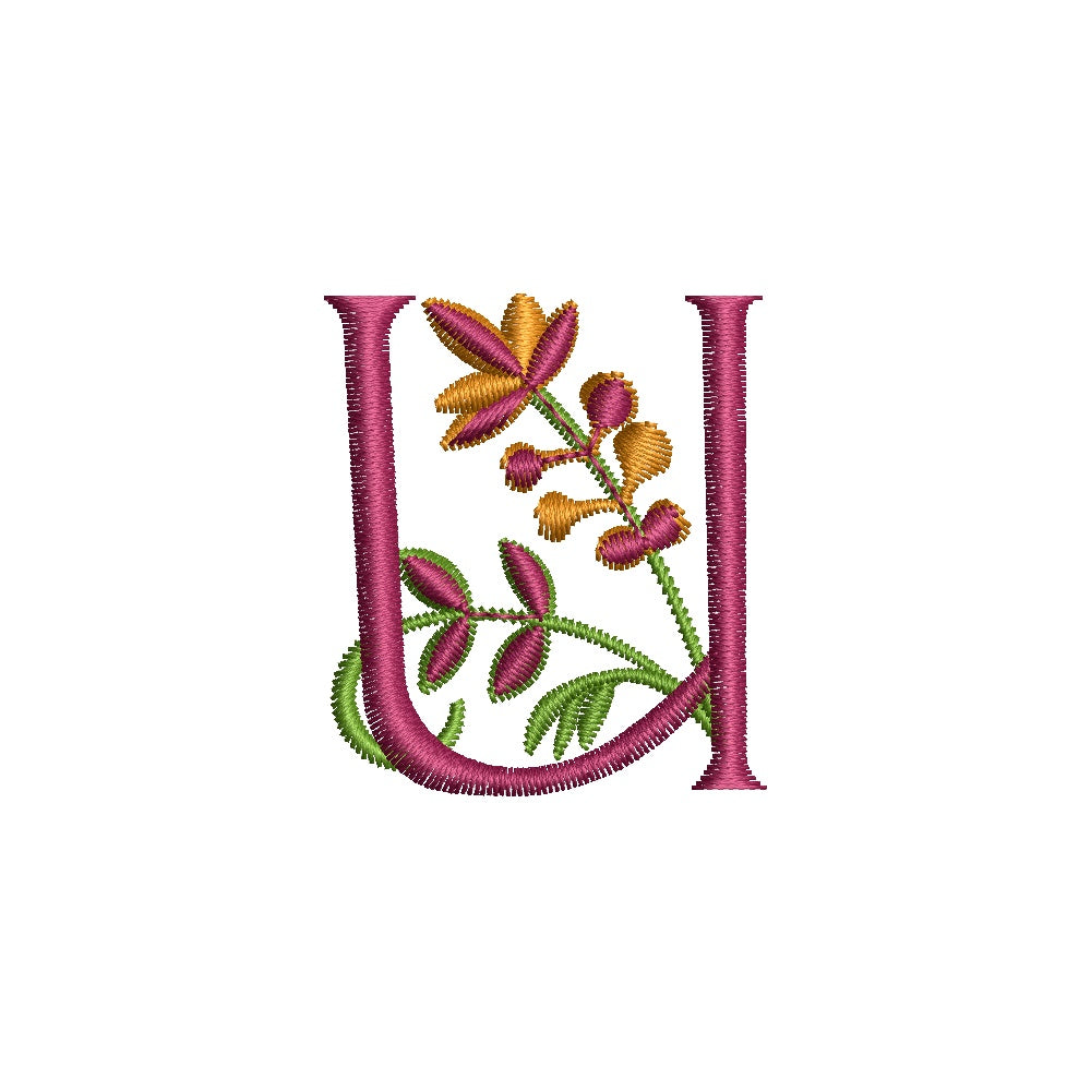 Monogram Letter U Machine Embroidery Font 4x4 Hoop | AE043 Stitch Delight