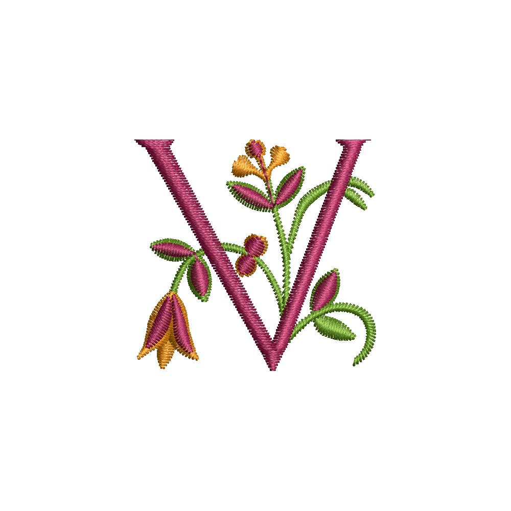 Monogram Letter V Machine Embroidery Font 4x4 Hoop | AE043 Stitch Delight