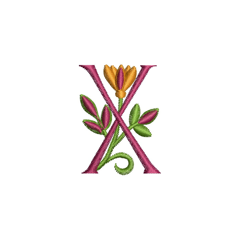 Monogram Letter X Machine Embroidery Font 4x4 Hoop | AE043 Stitch Delight