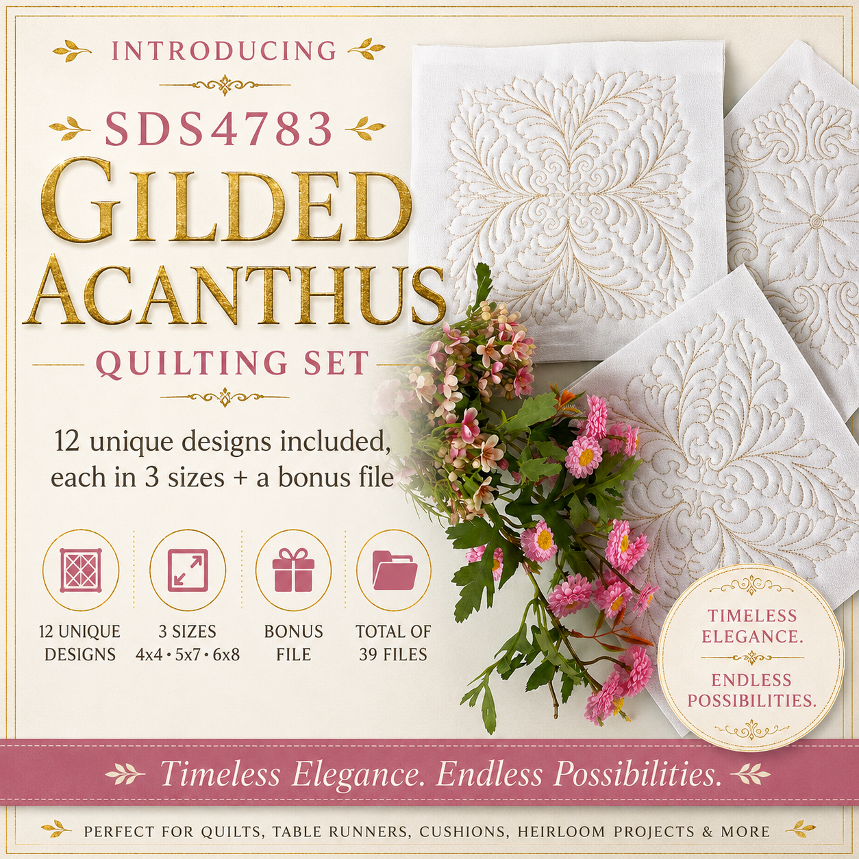 SDS4783 Gilded Acanthus Quilting set