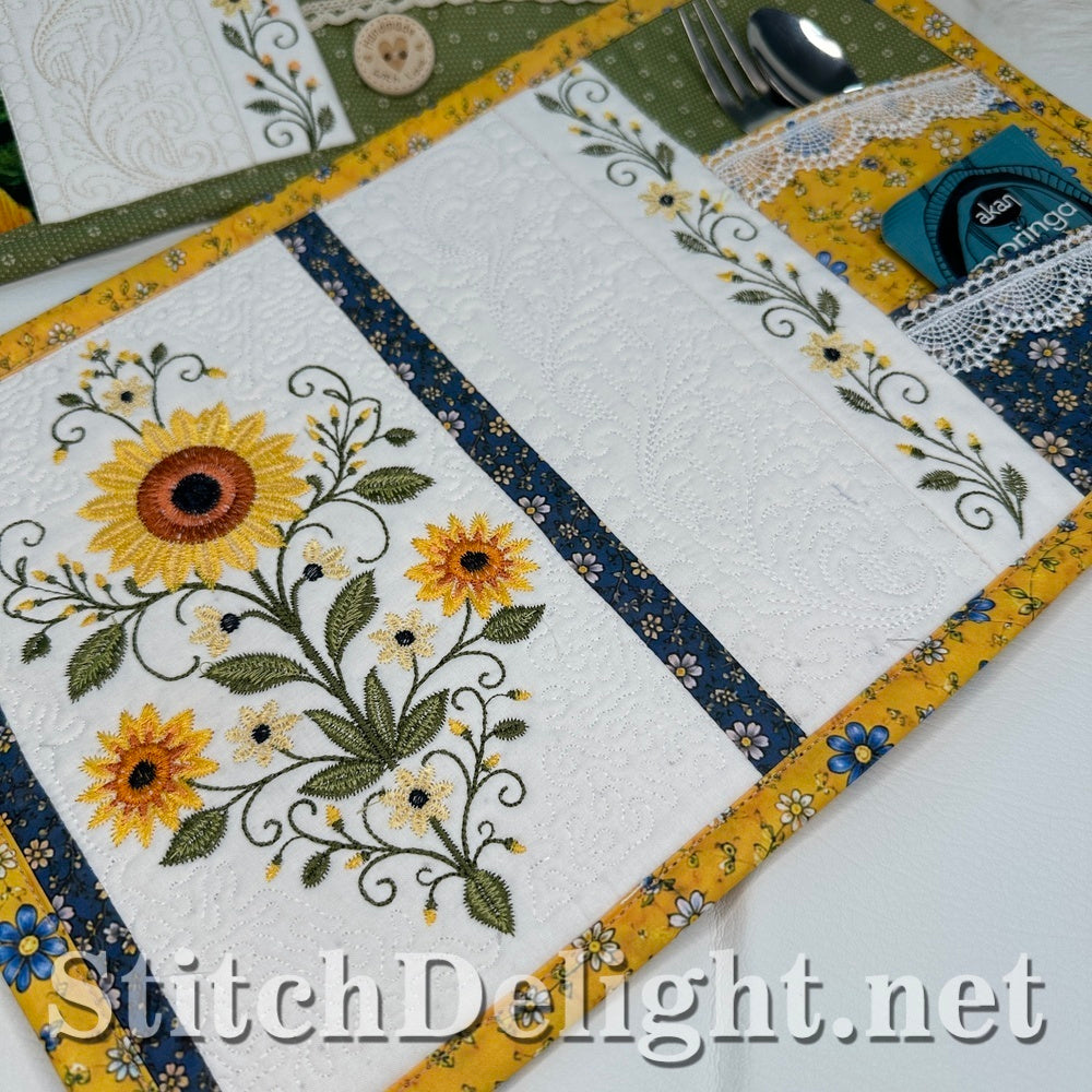 SDS4654 Sunflower Mugrug Placemat Set