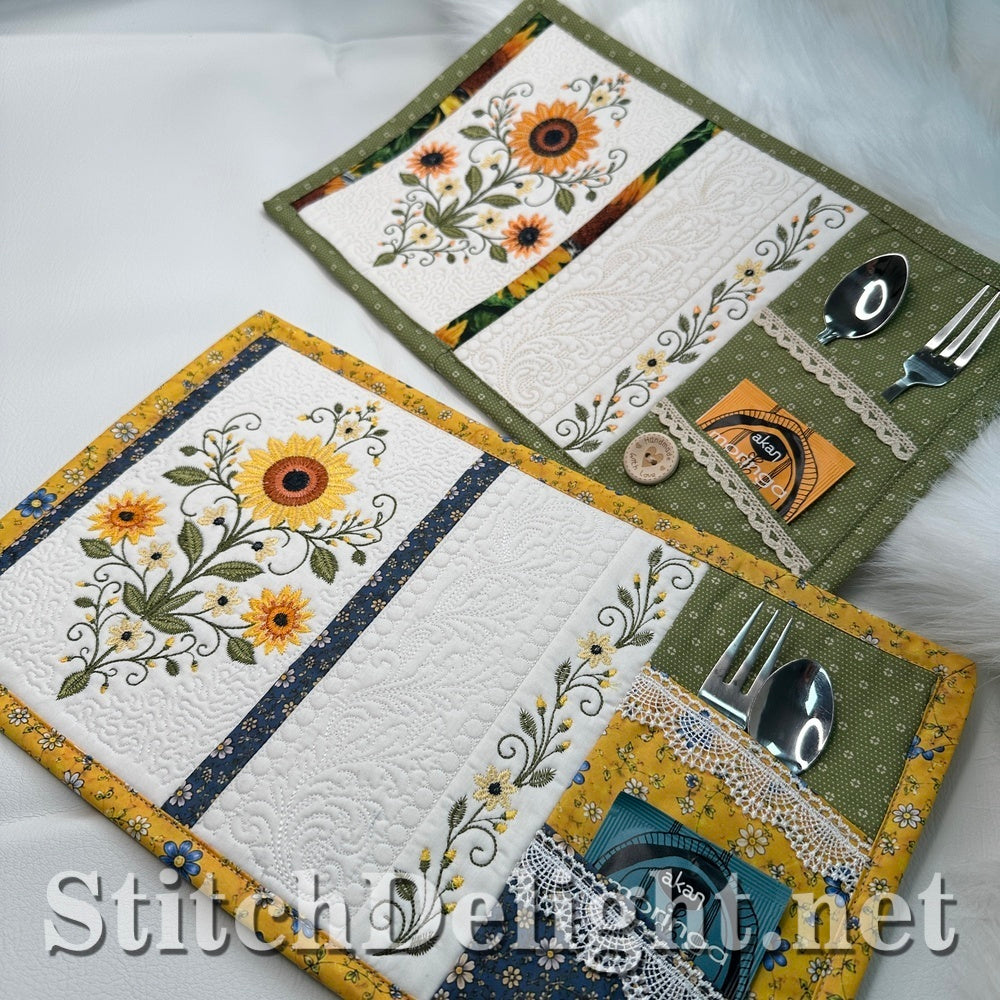 SDS4654 Sunflower Mugrug Placemat Set