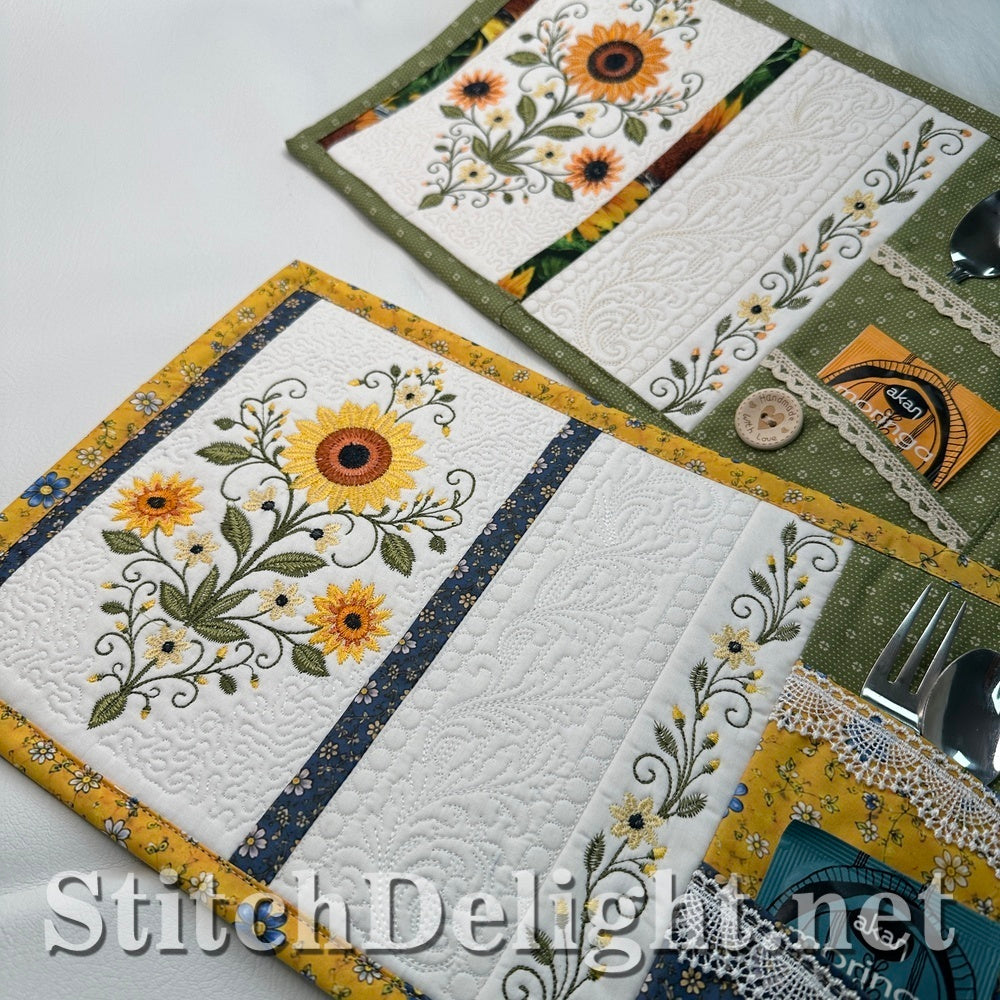 SDS4654 Sunflower Mugrug Placemat Set