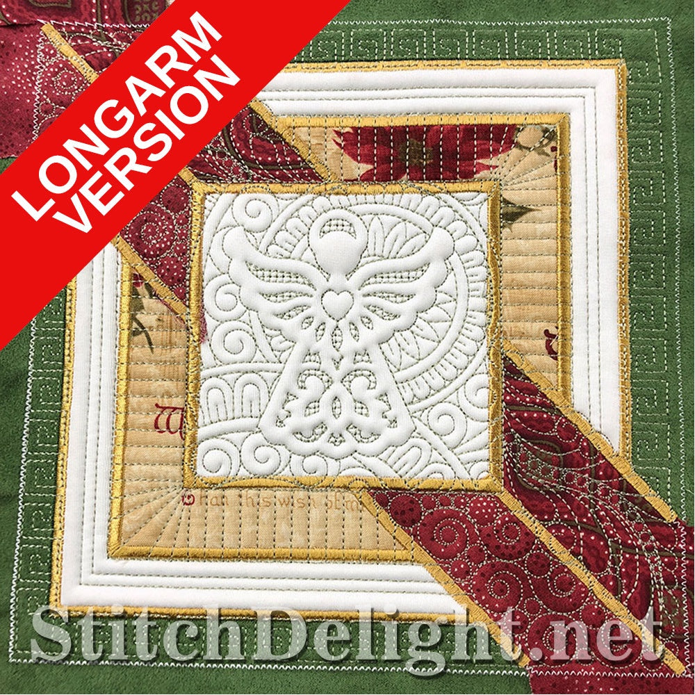 Angel Christmas Block Longarm Quilting Design Stitched Quilt Block | SDQL0248 Stitch Delight