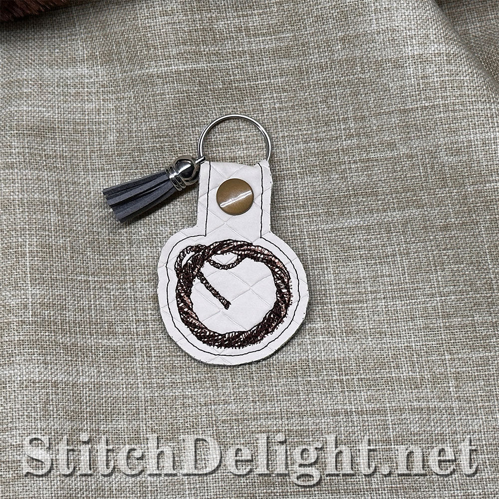 Key Fob Bell Rope Cowboy Rope Key Fob Machine Embroidery Design | In The Hoop Western ...