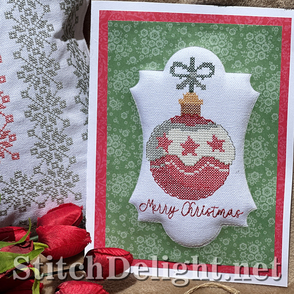 SDS4290 Christmas Bauble cross stitch machine embroidery design – April