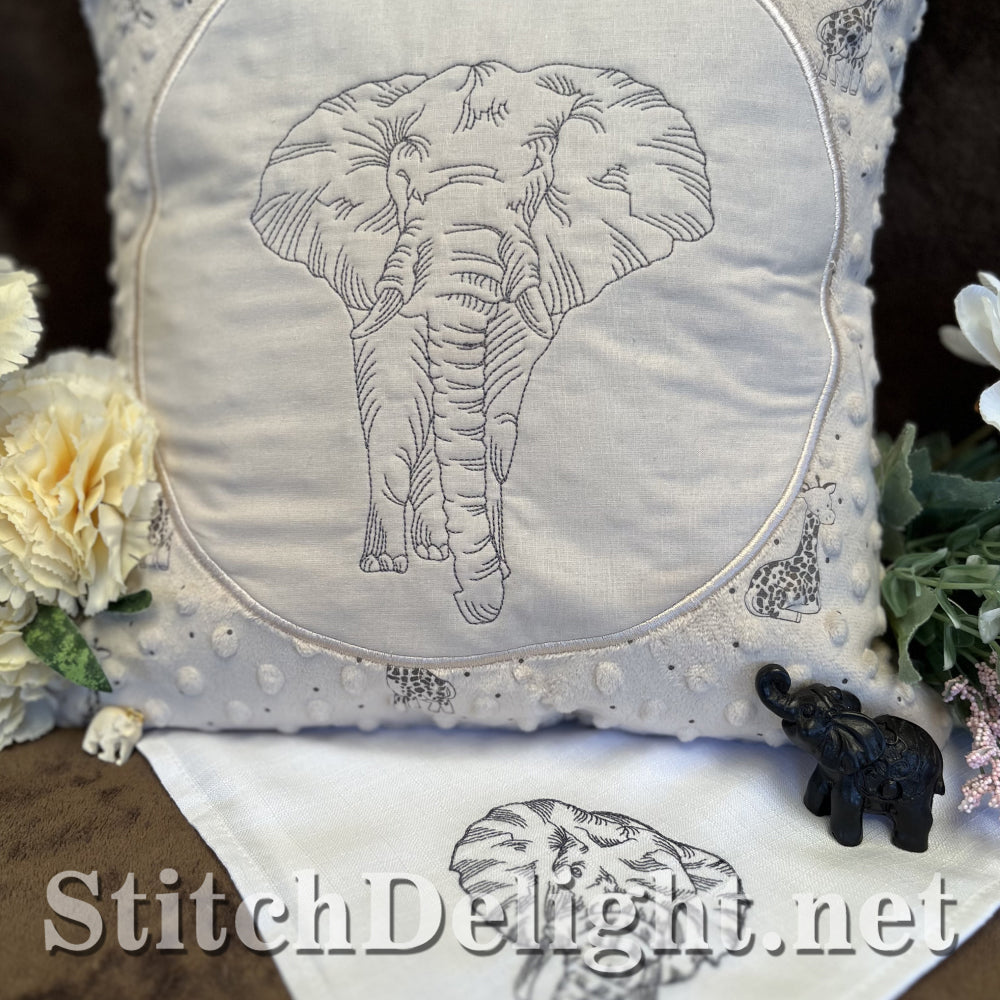 SDS4353 Redwork Elephant