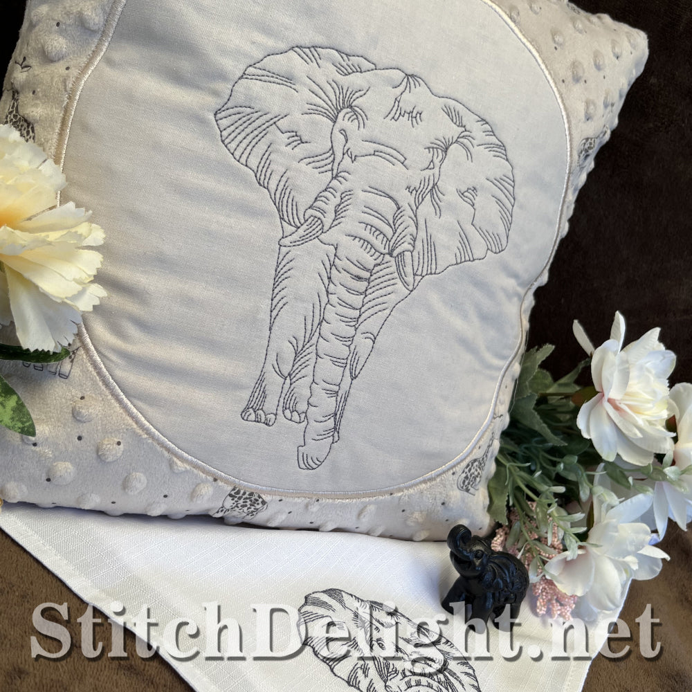 SDS4353 Redwork Elephant