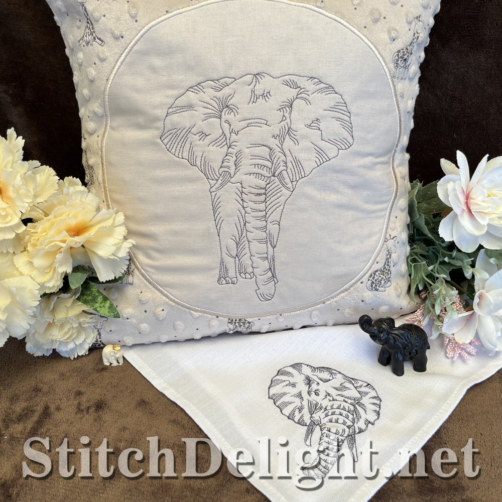 SDS4353 Redwork Elephant