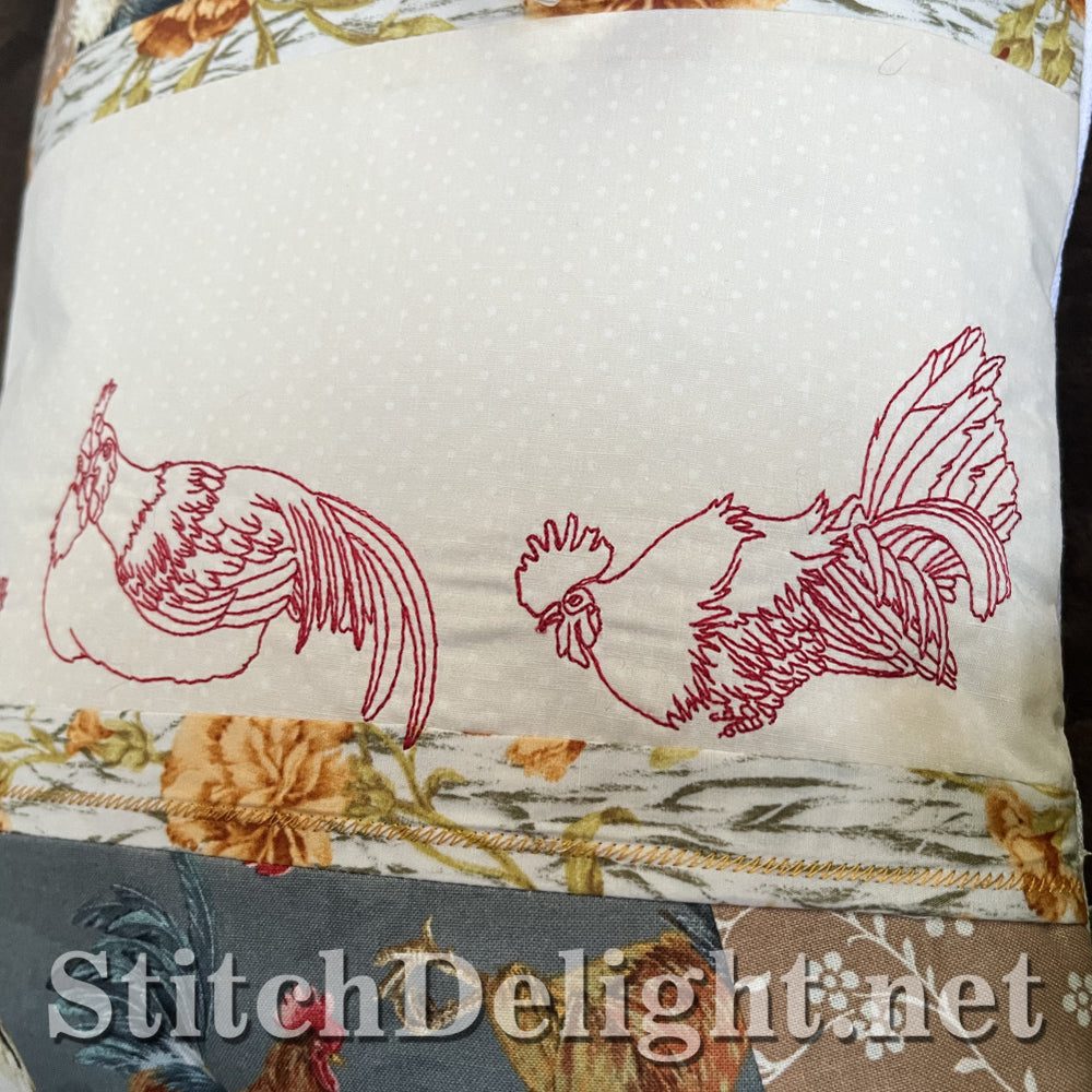 SDS4386 Redwork Chickens