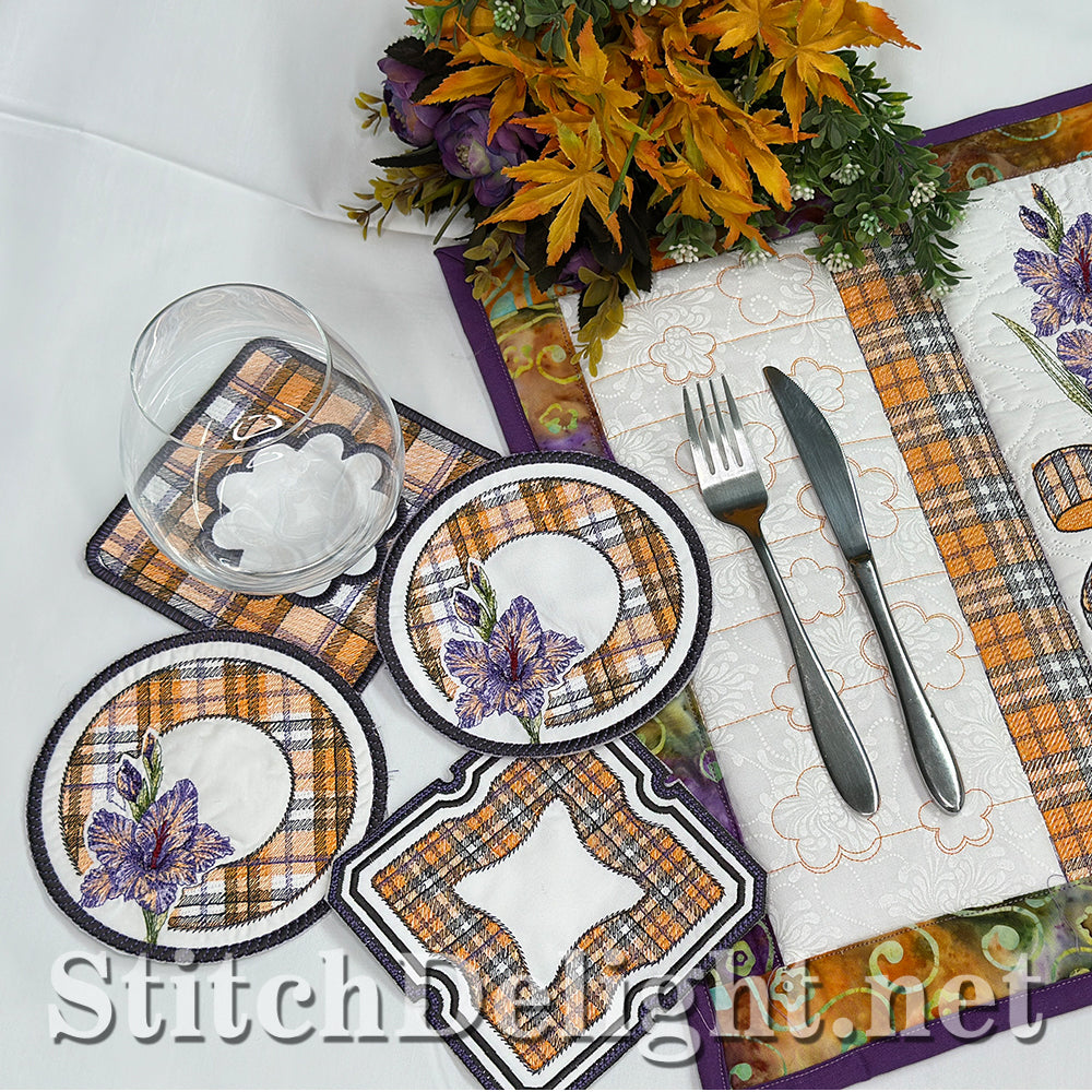 SDS4602 ITH Gingham Coasters