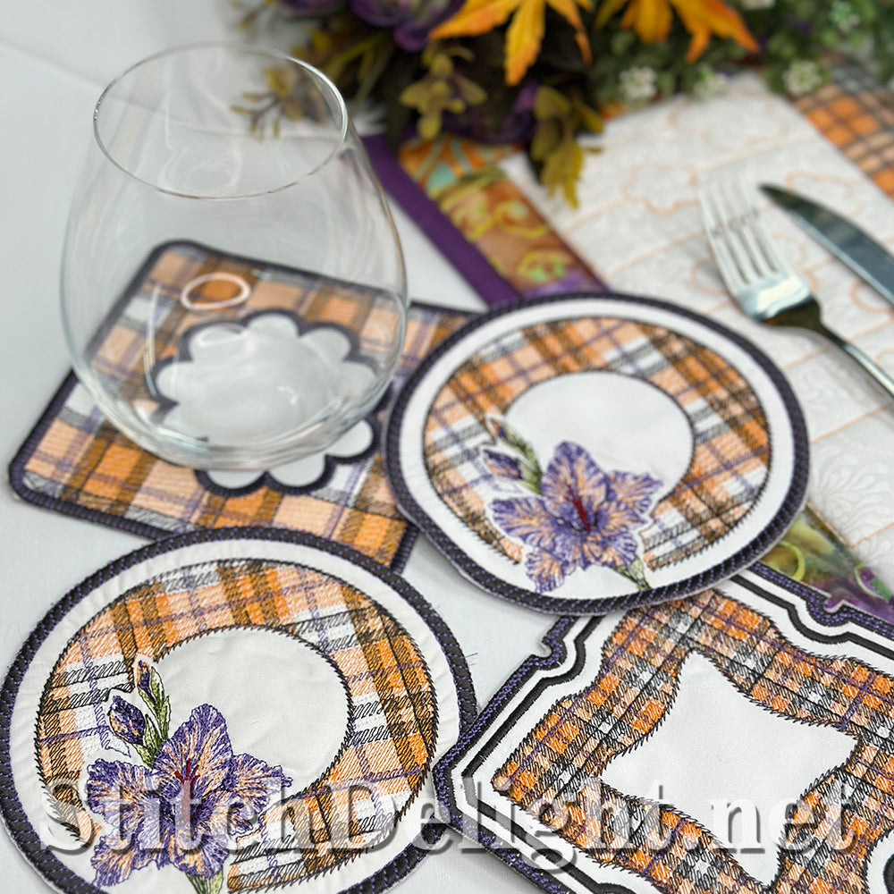SDS4602 ITH Gingham Coasters
