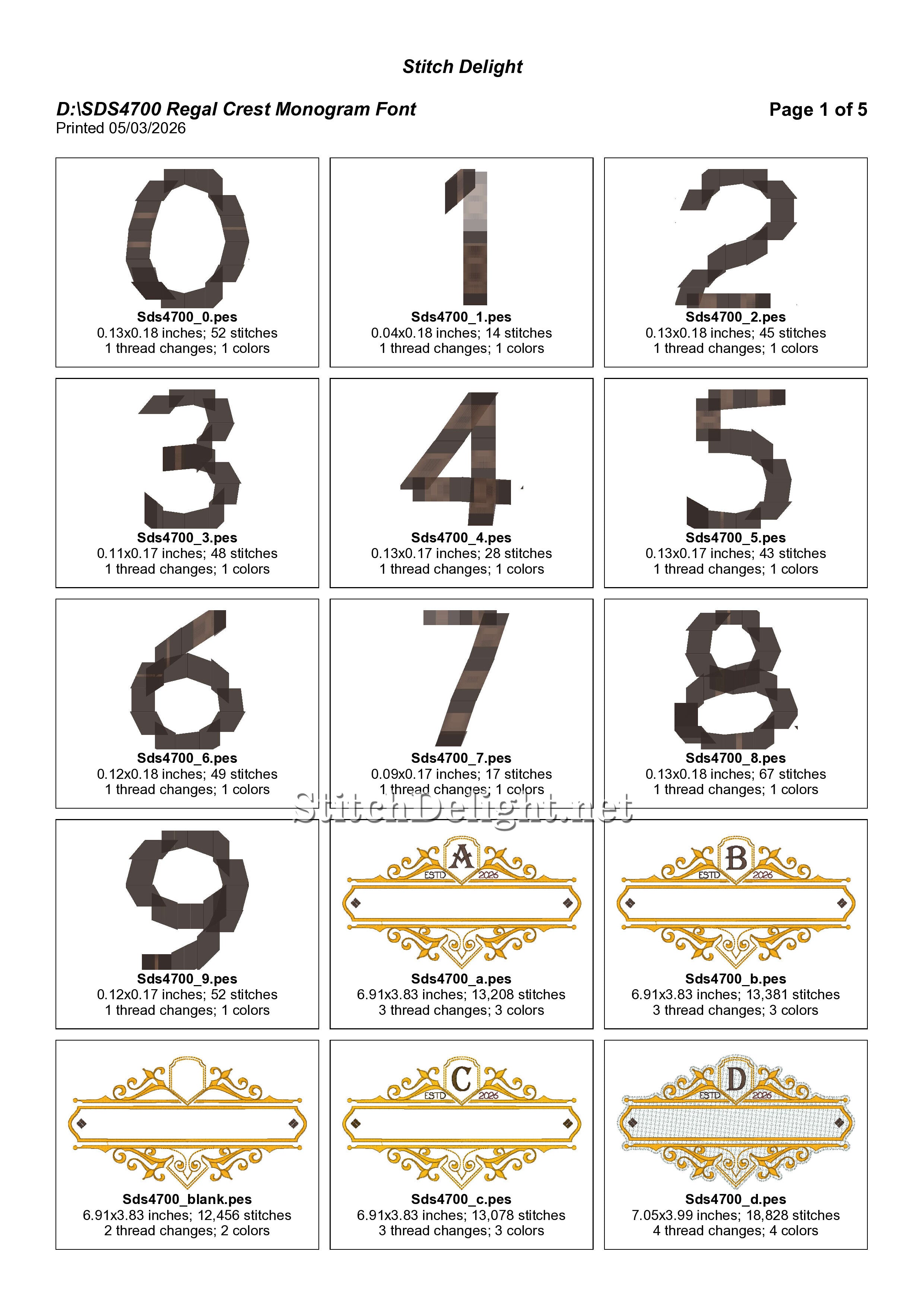 SDS4802 Regal Crest Monogram Font