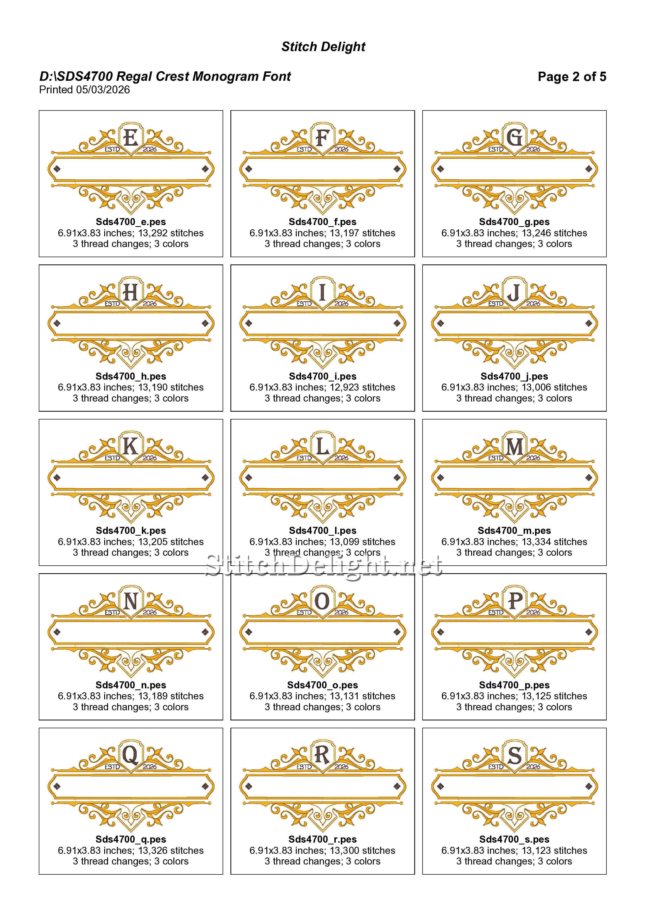 SDS4802 Regal Crest Monogram Font